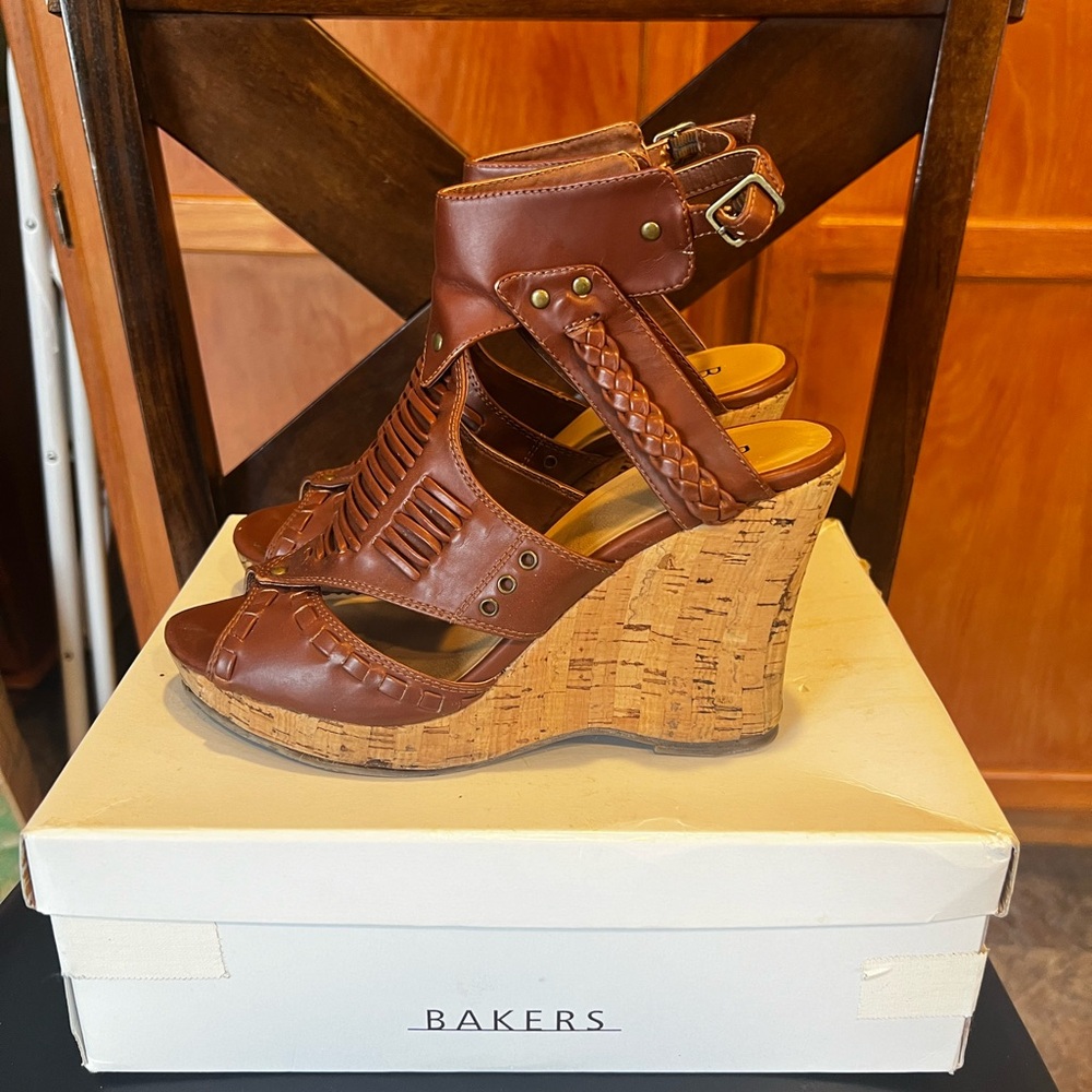 Bakers Rebel Tan Gladiator Wedge